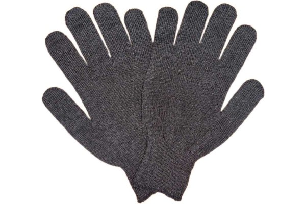Перчатки х/б трикотажные (ПВХ-протектор, черные, 6 нитей, 10 класс вязки)